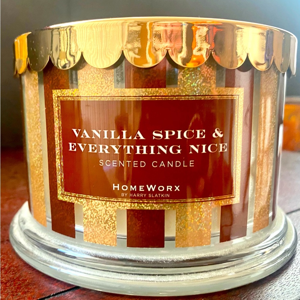 HOMEWORX BY HARRY SLATKIN “VANILLA SPICE & EVERYTHING NICE” 4 WICK CANDLE NEW